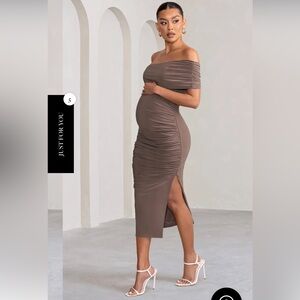 Club L London Maternity Dress - Mocha Size 8